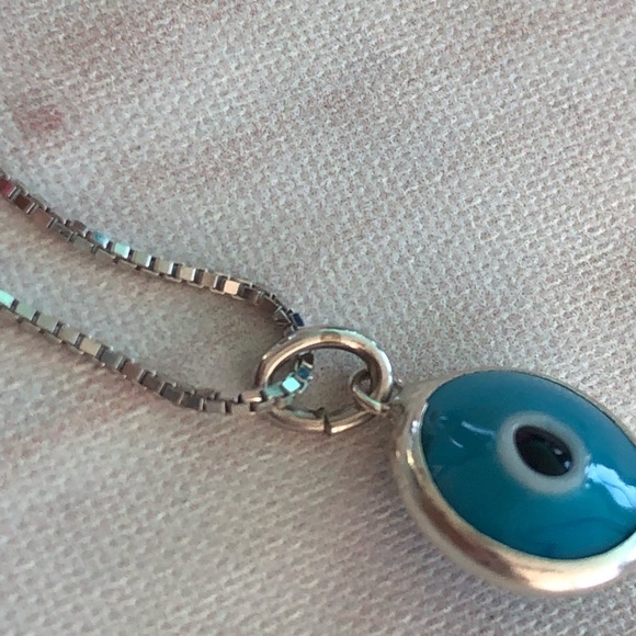 Evil Eye Blue 925 Pendant Chain Set - Picture 3 of 6